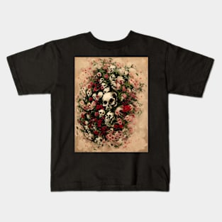 Skulls and roses Kids T-Shirt